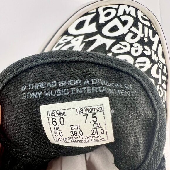 7.5 Women 6 Men- Vans Authentic x A Tribe Called Quest- B/W Graphic Sneaker - Picture 12 of 13